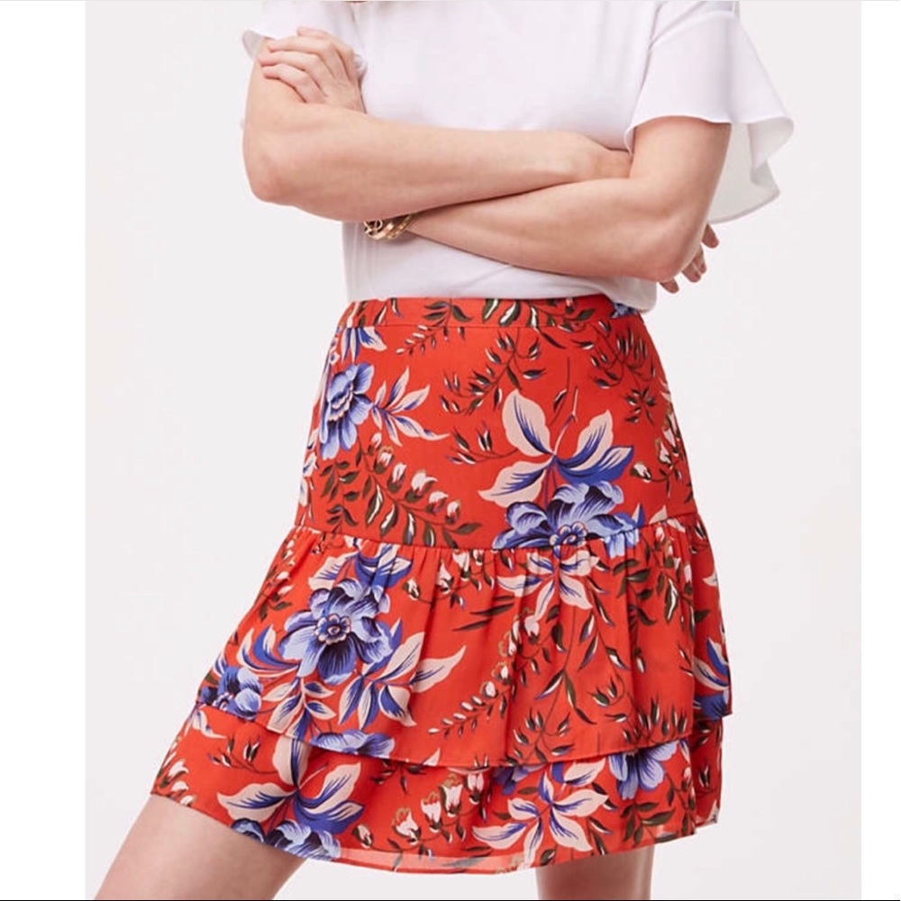 🆕 [LOFT] Floral Tiered Skirt